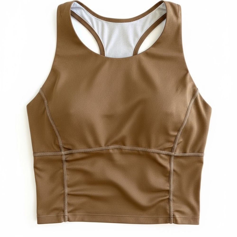 Seamless Tan Sports Bra for Women